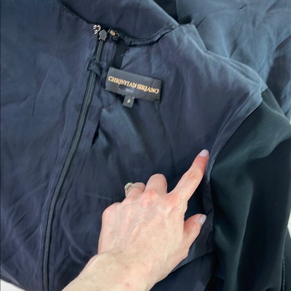 Christian Siriano, Black Front Ruffle Dress, Size 6 - Picture 13 of 14